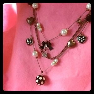 Vintage Betsey:  Layered, Dots Taxi Girl Necklace